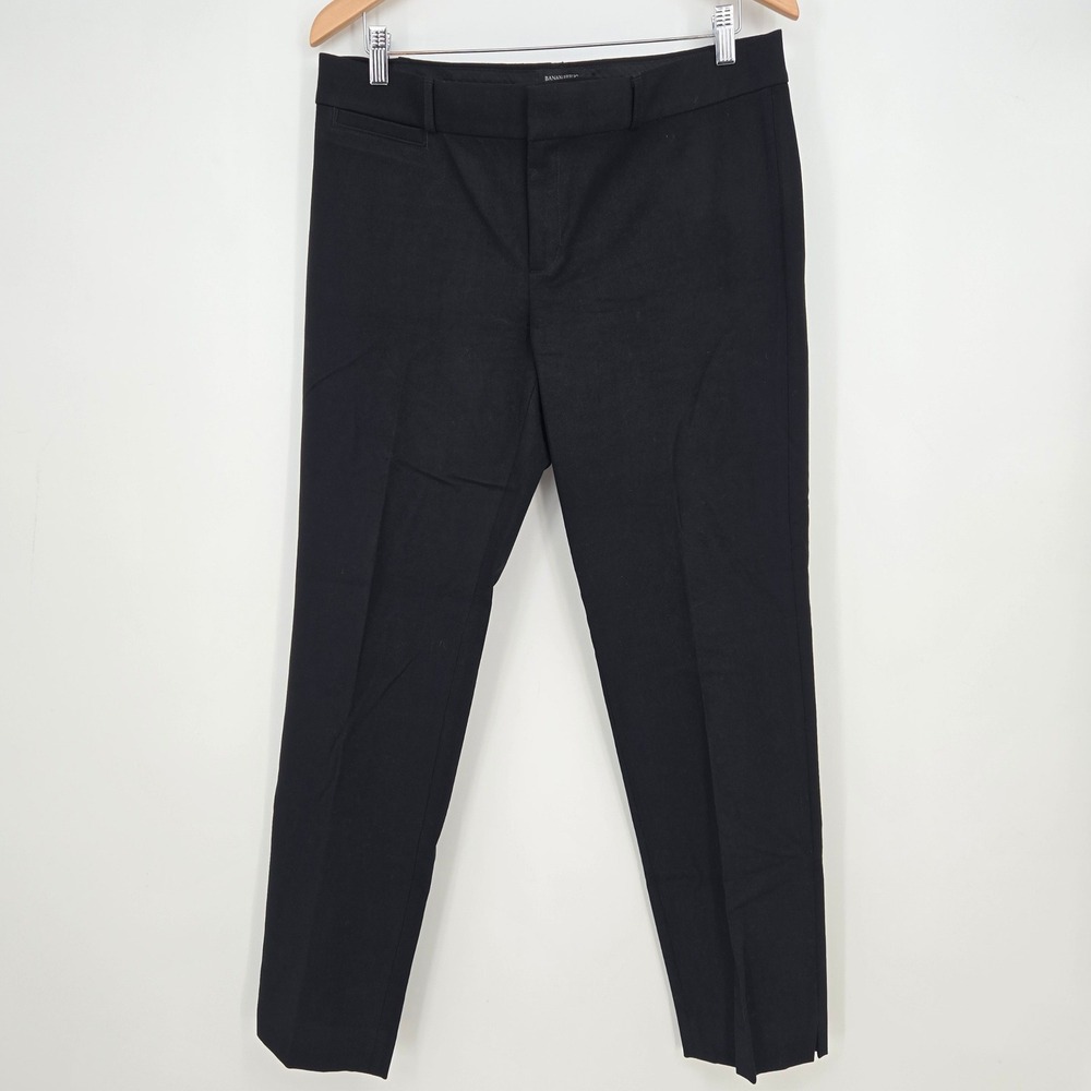 Banana Republic Sloan Black Dress Pants Womens 12 Slim Leg Business Mid Rise EUC